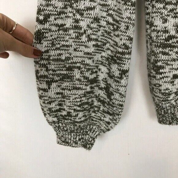 Umgee Chunky Knit Off‎ Shoulder Cowl Neck Sweater Small Collar Heathered Green - Picture 4 of 8